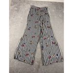 Lovers + Friends black white stripe floral print wide leg pants small Photo 5