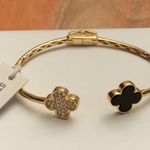 Rachel Zoe NWT  Sterling Silver Clover Bracelet Set Photo 5