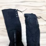 ALDO | Black Riding Style Lace Back Over Knee Tall Boots Faux Suede | Size 9 Photo 2