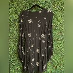 Free People  - Black Jasmine Embroidered Floral Bell Sleeve Boho Dress  - Size 6 Photo 7