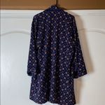 VINTAGE NORDSTROM NAVY GEOMETRIC SLEEP SET ROBE & SLIP Blue Size M Photo 3