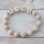 Beige "Mama" Stretch Bracelet Photo 0