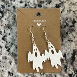 NWT boutique handmade ghost earrings with silver hardware White Photo 0