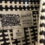Habitat  Cardigan‎ Jacket Sz Small Black White Houndstooth Crocket Knit Lagenlook Photo 7