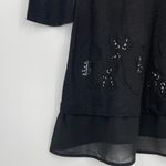 LOGO By Lori Goldstein Logo Lori Goldstein 3/4 Sleeve Black Babydoll Embelished Whimsigoth Tunic Top XS Photo 1