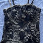 Tripp NYC Vintage Women's Corset Sz M Tank Top Black Brown Lace Up Zip Cotton Photo 1