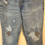 Old Navy NEW  Higher High-Waisted Button-Fly Straight Patchwork Non-Stretch Jeans Photo 3