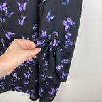Catherines NWT Butterfly Button Down Shirt 3X Roll Tab Sleeve Lightweight Boho Photo 2