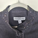 Samantha Grey Denim Jacket Women's Size 10 Black Photo 3