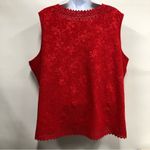 Rebecca Malone  womens 1x red textured embroidered top Photo 1