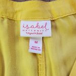 Isabel Maternity  Short flutter Sleeve V-Neck Button Front Top in Yellow size M Photo 2