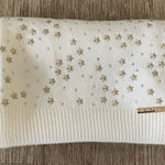 Michael Kors Knit Sequin Sparkle Embellished Creme Gold Star Scarf Wrap Photo 0