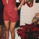 Lush Clothing Dark Red Velvet Romper Photo 5