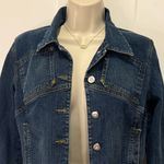 See By Chloe  Cropped Denim Jean Jacket Size 6 Rhinestone Buttons Chic Classic Photo 4