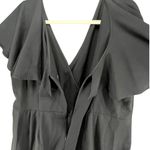 Eloquii Dress Women 24 Black Surplice V Neck Ruffled Cape Wrap Tie Waist Classic Photo 5