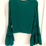 Amazon Wild Love Tie-Front Cropped Top Green Size S Photo 2