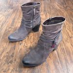 Tamaris • Lizudi ankle boots brown leather booties heeled fleece lined tassel Size 7.5 Photo 13