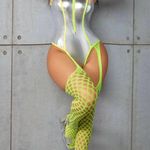 Alien Space Babe Futuristic Festival Halloween Cosplay Bodysuit & Tights Costume Silver Size M Photo 5