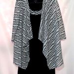 R & M Richards R&M WO SIZE 16 BLACK WHITE WAVE DESIGN DRESS WITH ATTACHED WATERFALL JACKET EUC Photo 0
