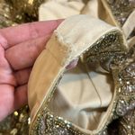 Mac Duggal BEADED embellished FLORAL SLEEVELESS GOWN in gold with slit size 2 Photo 12