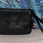 Coach  Black Pebbled Leather Double Zipper Wristlet Photo 3