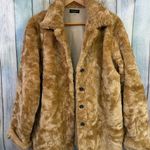 Vintage Golden Brown Faux Fur Coat Size Medium Baxis & Baxis Jacket Soft Vanilla Tan Photo 0