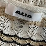 Alia White Beige Black Striped Knit Tank Top Photo 6