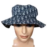 Dior Christian Monogram Bucket Hat Size 57 Blue Jacquard Photo 2