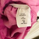 Antistar Women's Midi Dress Sleeveless Ruched Side Ribbed Crew Neck Pink Medium Photo 5