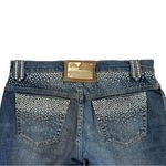Blumarine US 4 Swarovski Crystal Embellished Denim Shorts Logo Plaque Vintage Blue Photo 3