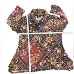 Premise  soft cozy floral patchwork flowy earth toned cowl neck boho tunic NWT 2X Photo 2