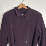 Jacqueline Ferrar Vintage Purple Trench Coat Women Size 12 Double Breasted +Belt Photo 6