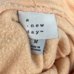 A New Day Peach Orange Cotton Blend Fleece Pullover Cropped Hoodie Women's M Photo 2