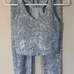 RBX Reebox 2pc Abstract‎ Chevron Activewear Workout Yoga Running Set Women Small Gray Photo 0