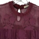 Chance or Fate Women’s Maroon Lace High Neck Blouse Top Victorian Vamp Goth Photo 3
