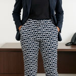 BODEN | Richmond Blue and White 7/8 Trouser Workwear Office Ankle Pants Sz. 8 Photo 0