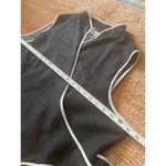 Lino USA Black Linen Blend Wrap Vest Top 3X Plus Size Tie Waist Contrast Trim Black Photo 5