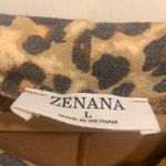 Zenana Outfitters Brown Large Hoodie with Cheetah Print Pouch & Hood. 2622 Photo 4