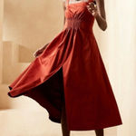 Banana Republic NEW NWT Smocked Apron Dress Crimson Red Size 6 / Small Photo 0