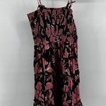 Maaji Dress Floral Tiered Mini Smocked A Line Cami Tie Strap Black Small NWT Photo 4