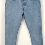 Levi's Levi’s 501 Fray Hem Skinny Jeans Size 27 Light Wash Photo 0