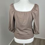 B. Wear  Ruched Front Tan Top Size M Photo 3