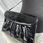 Vintage Jacomo of Paris Crossbody Clutch Purse Black Patent Snakeskin Leather Photo 1