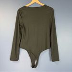 EXPRESS  Ribbed Black Cutout Long Sleeve Bodysuit Size Large Photo 4