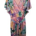 Lane Bryant  Floral Dress Sz 18/20 Multicolor Pastel Patchwork Tie Waist Vibrant Photo 0
