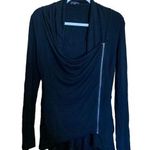 Market & Spruce  Womens Size Small Black Zipper Sweater Long Sleeve Jacket Photo 0