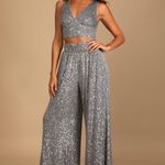 Windsor Silver Sequin Jumpsuit Size XS Photo 2