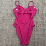 ANDIE  Swim Neon Pink Hibiscus Underwire Bra Bermuda One Piece Swimsuit Small Photo 5