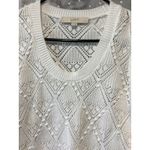 Loft  White Pointelle Knit Long Sleeve‎ Sweater Size SP Women's Photo 1