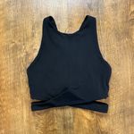 Athleta Conscious Cut Out Crop Top Sports Bra Sz XS Black Photo 4